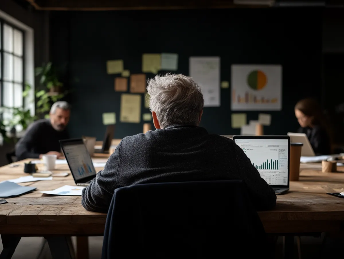 Team analysiert Daten mit Software